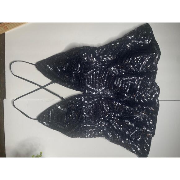 Forever 21 NWT Sequined Peplum Top Size M - Picture 8 of 10